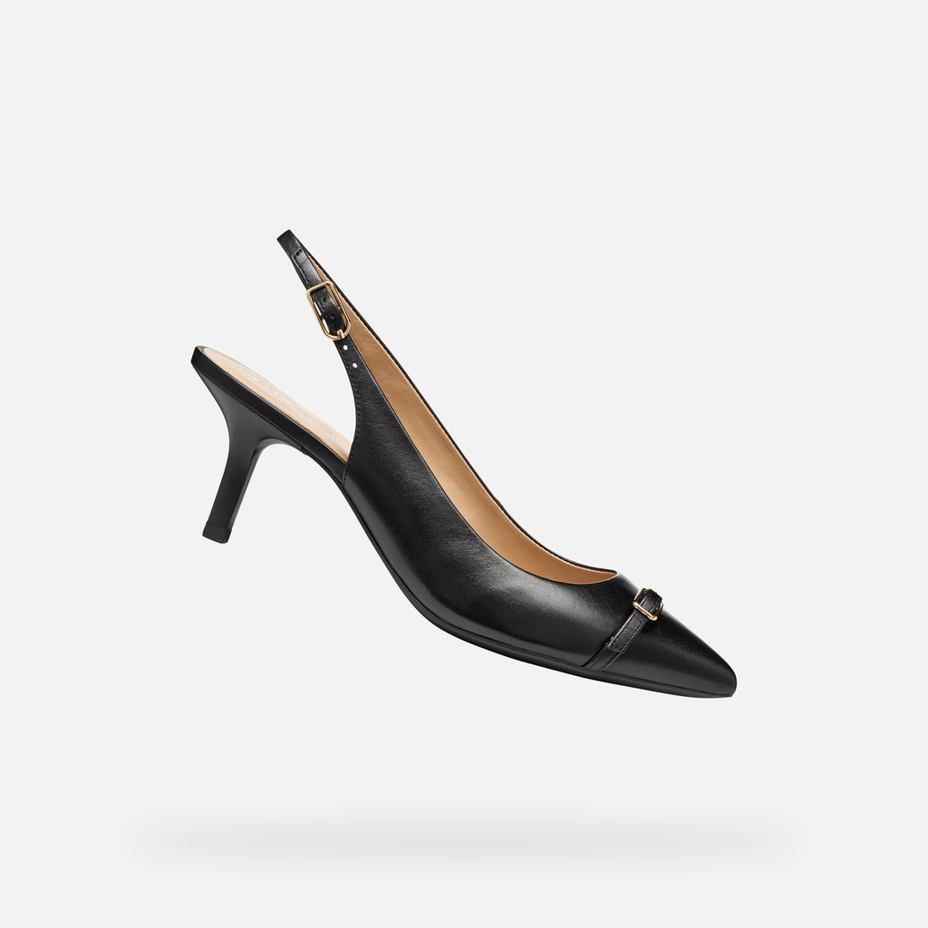 Slingbacks with medium-high heels KLEOPY WOMAN Black - image number 0 | GEOX