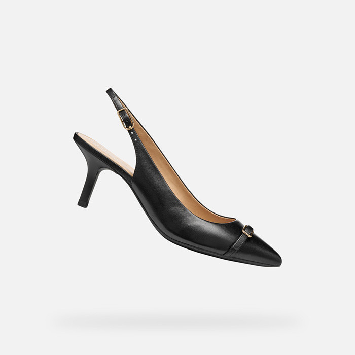 Slingbacks with medium-high heels KLEOPY WOMAN Black | GEOX