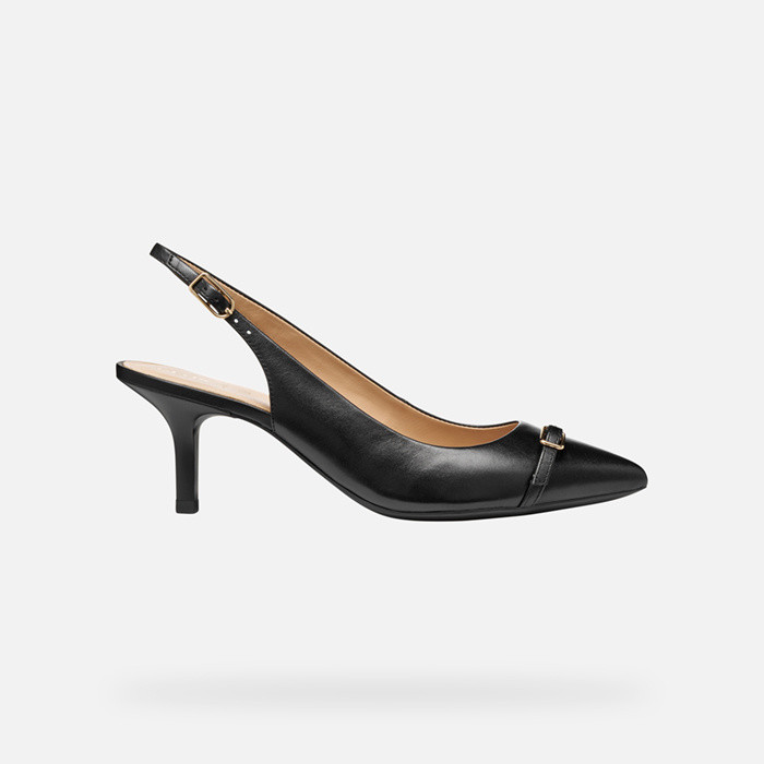 Slingbacks with medium-high heels KLEOPY WOMAN Black | GEOX