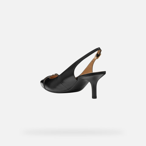 Slingbacks with medium-high heels KLEOPY WOMAN Black - image number 3 | GEOX