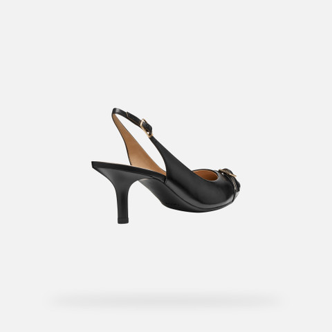 Slingbacks with medium-high heels KLEOPY WOMAN Black - image number 4 | GEOX