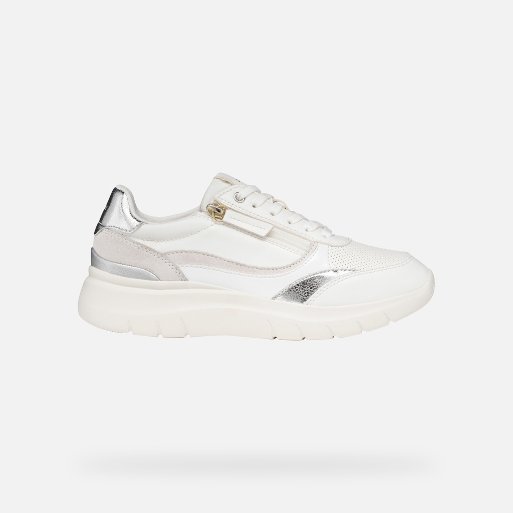 Baskets basse PLUMMERY FEMME Blanc/Argent - image number 1 | GEOX