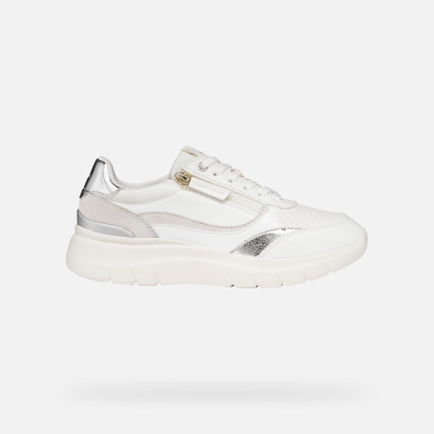 Baskets basse PLUMMERY FEMME Blanc/Argent - image number 1 | GEOX