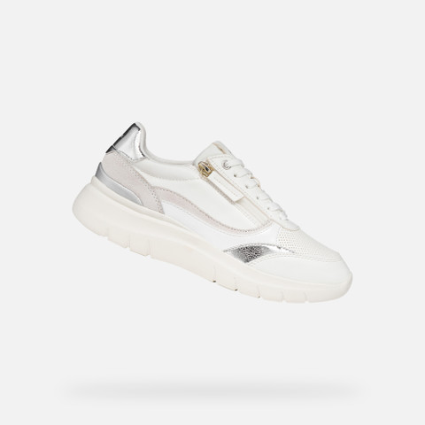 Baskets basse PLUMMERY FEMME Blanc/Argent | GEOX