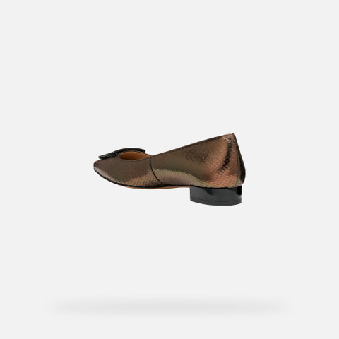 Pointed toe ballet flats GISELDA15 WOMAN Dark.Brown/Black - image number 3 | GEOX
