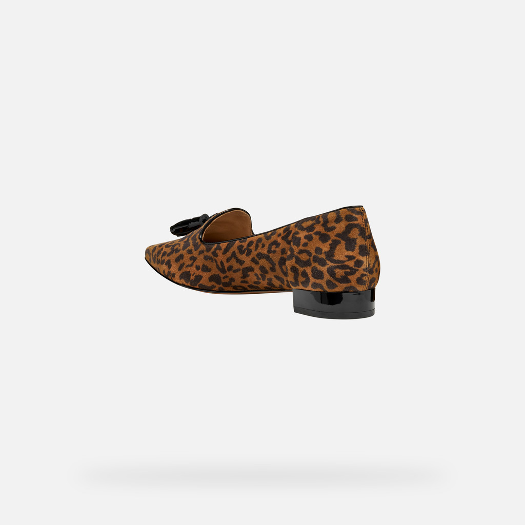 Leopard print ballerina flats GISELDA15 WOMAN Cognac/Black - image number 4 | GEOX