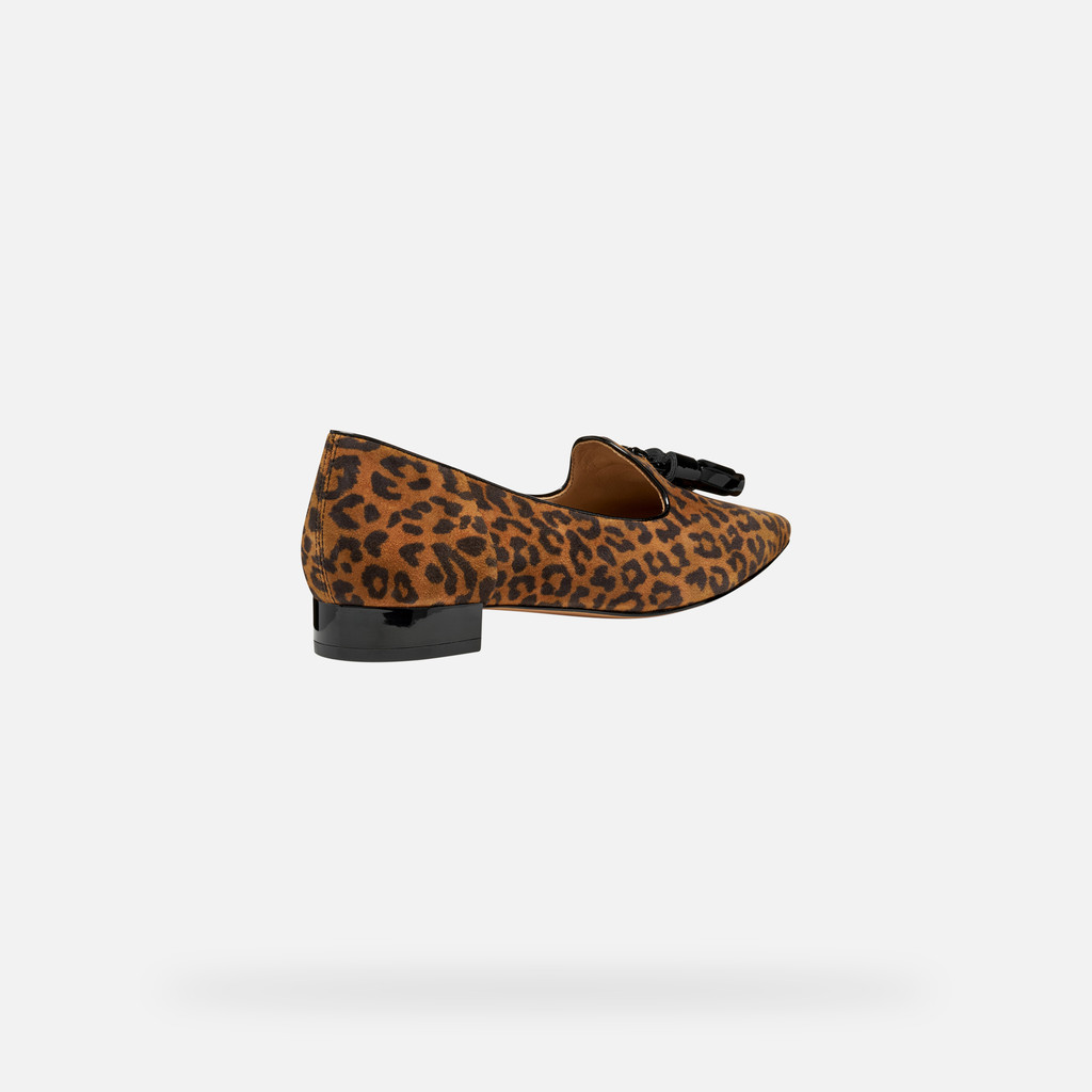 Leopard print ballerina flats GISELDA15 WOMAN Cognac/Black - image number 5 | GEOX
