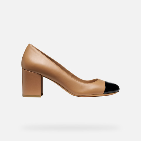 Medium heel pumps VIRNILISA 65 WOMAN Beige/Black - image number 1 | GEOX