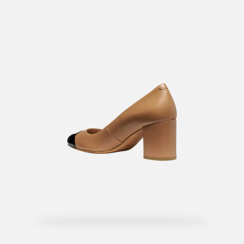 Medium heel pumps VIRNILISA 65 WOMAN Beige/Black - image number 3 | GEOX
