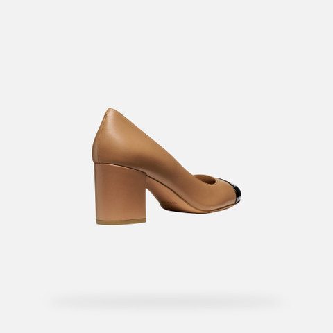 Medium heel pumps VIRNILISA 65 WOMAN Beige/Black - image number 4 | GEOX