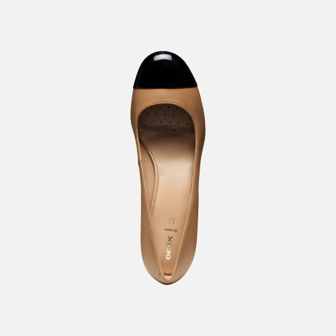 Medium heel pumps VIRNILISA 65 WOMAN Beige/Black - image number 5 | GEOX