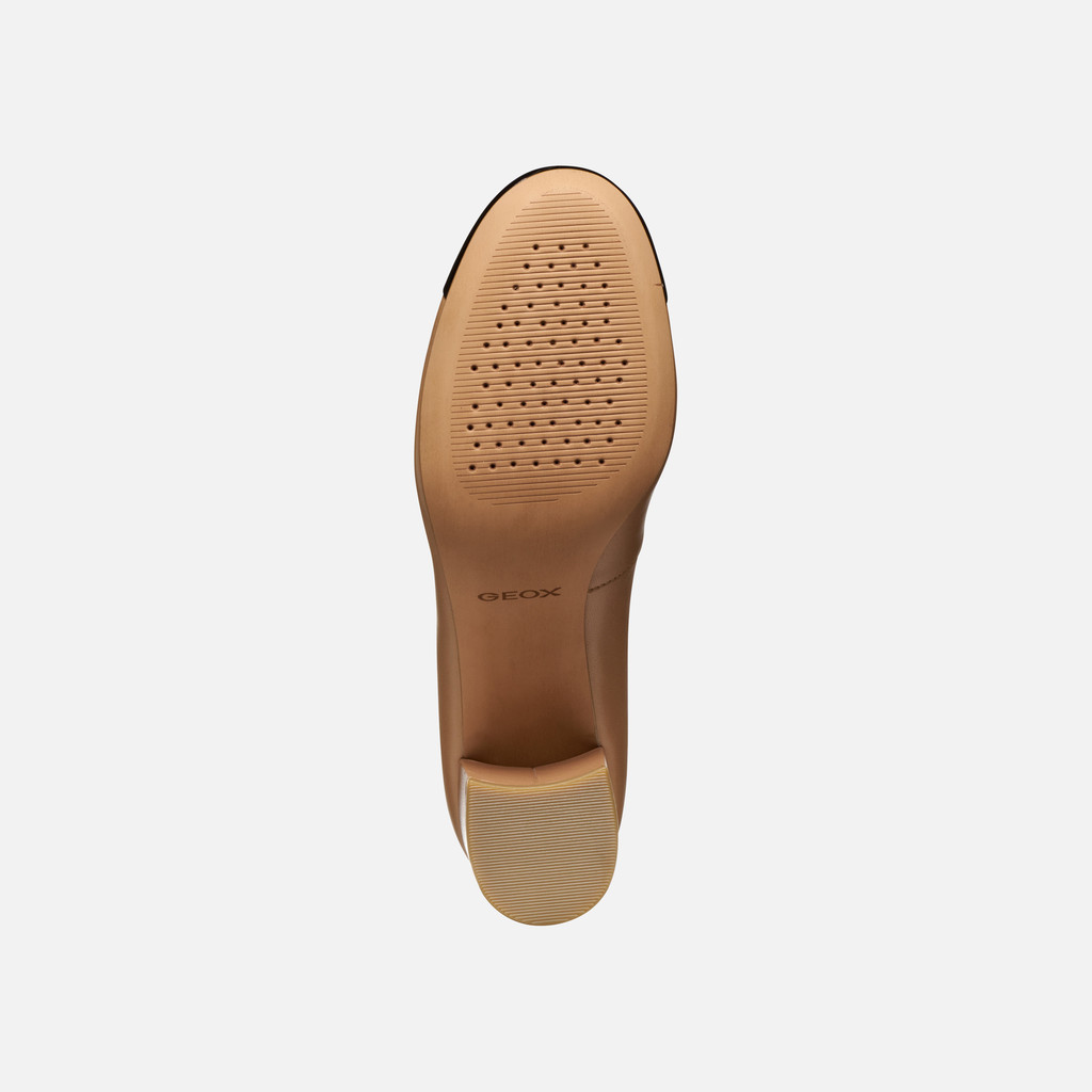 Medium heel pumps VIRNILISA 65 WOMAN Beige/Black - image number 6 | GEOX