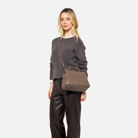 Borsa a mano DHYALMA BAG DONNA Taupe - image number 7 | GEOX