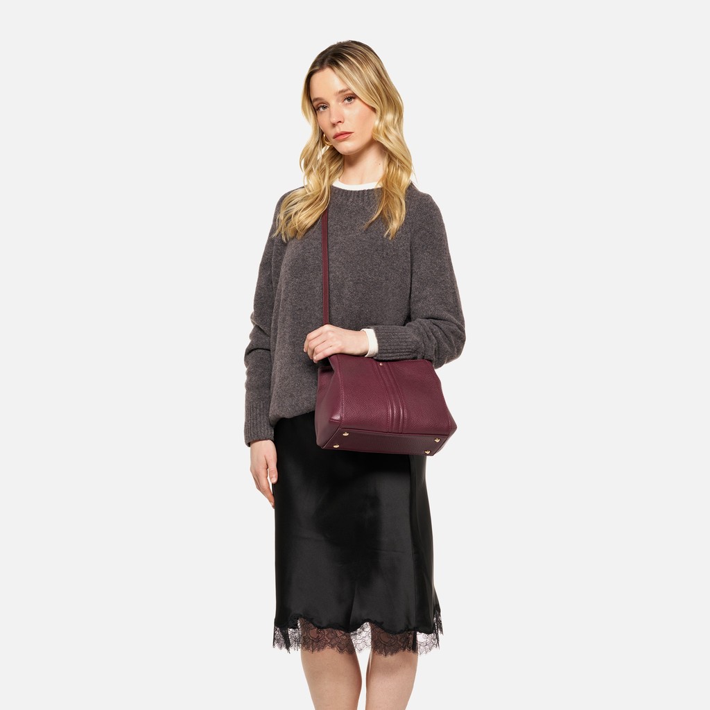 Handbag DHYALMA BAG WOMAN Bordeaux - image number 7 | GEOX