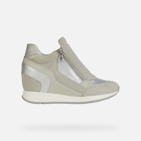 Wedge Sneakers NYDAME WOMAN Light Grey/Silver - image number 1 | GEOX