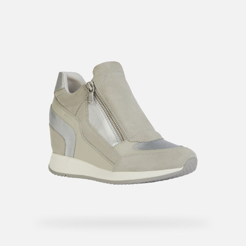Wedge Sneakers NYDAME WOMAN Light Grey/Silver - image number 2 | GEOX