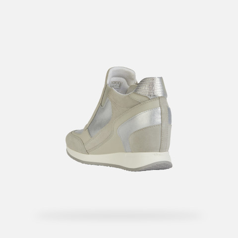 Wedge Sneakers NYDAME WOMAN Light Grey/Silver - image number 3 | GEOX
