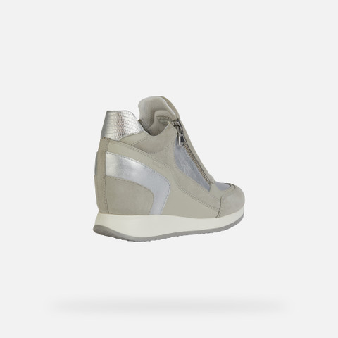 Wedge Sneakers NYDAME WOMAN Light Grey/Silver - image number 4 | GEOX