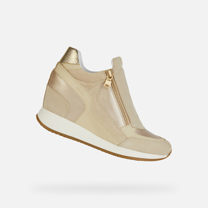 Wedge sneakers NYDAME WOMAN Light Taupe | GEOX
