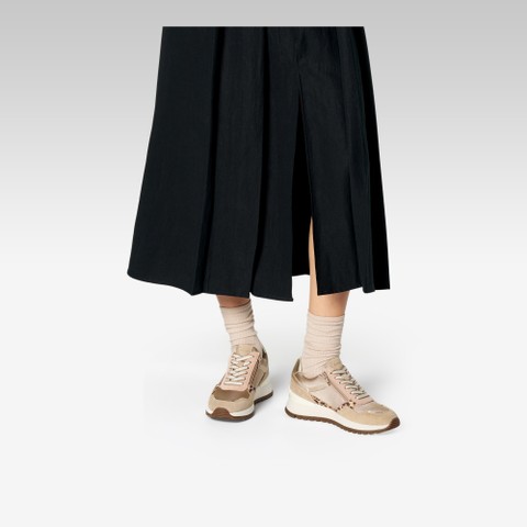 Low top sneakers DESYA WOMAN Light Taupe/Cream - image number 1 | GEOX