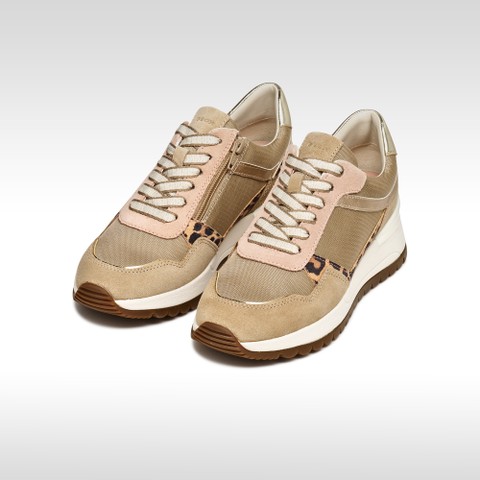 Low top sneakers DESYA WOMAN Light Taupe/Cream - image number 2 | GEOX