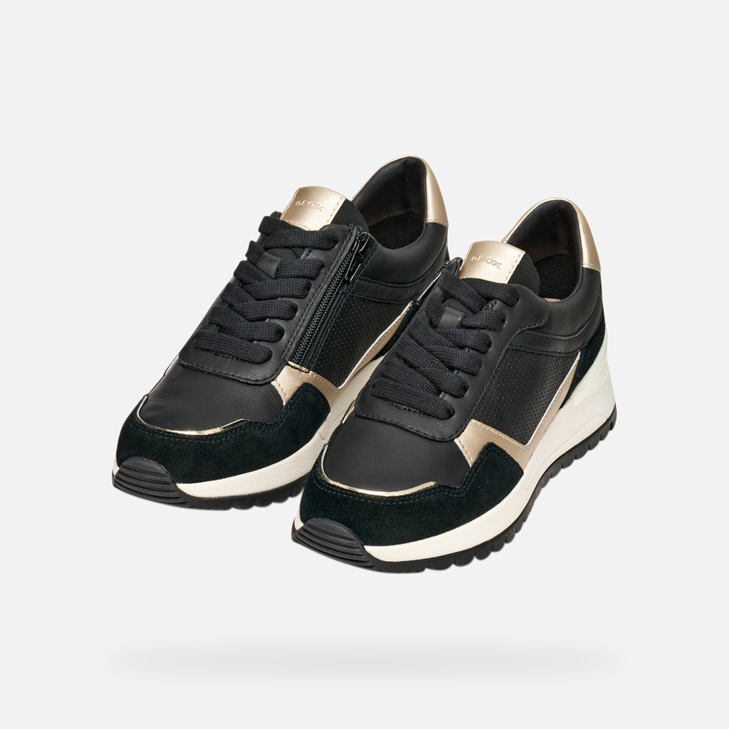 Low top sneakers DESYA WOMAN Black/Light Gold - image number 7 | GEOX
