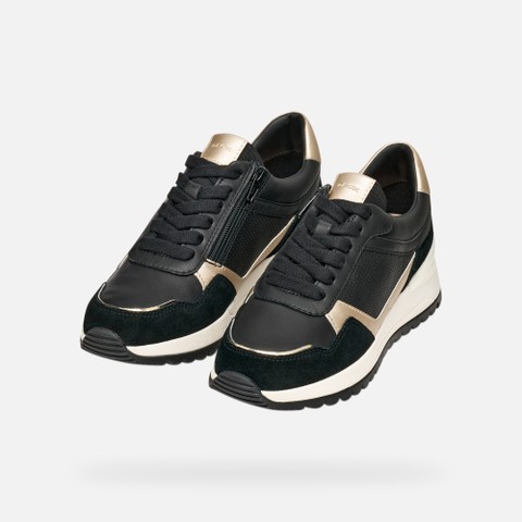 Low top sneakers DESYA WOMAN Black/Light Gold - image number 7 | GEOX