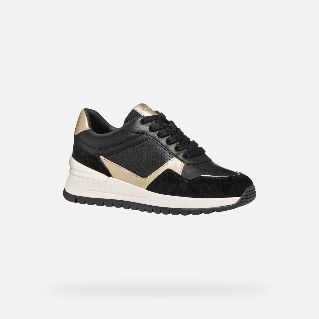 Low top sneakers DESYA WOMAN Black/Light Gold - image number 2 | GEOX