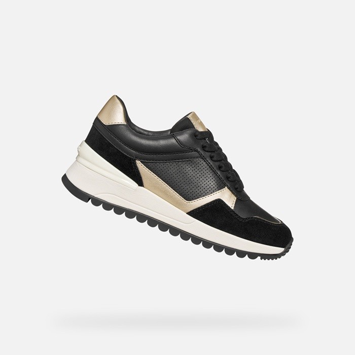 Low top sneakers DESYA WOMAN Black/Light Gold | GEOX