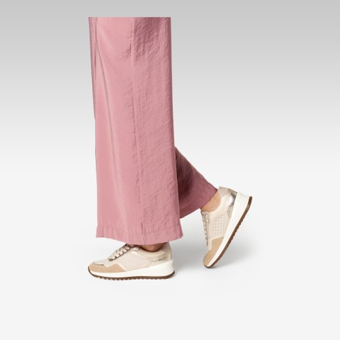 Baskets basse DESYA FEMME Blanc cass&eacute;/Or clair - image number 1 | GEOX