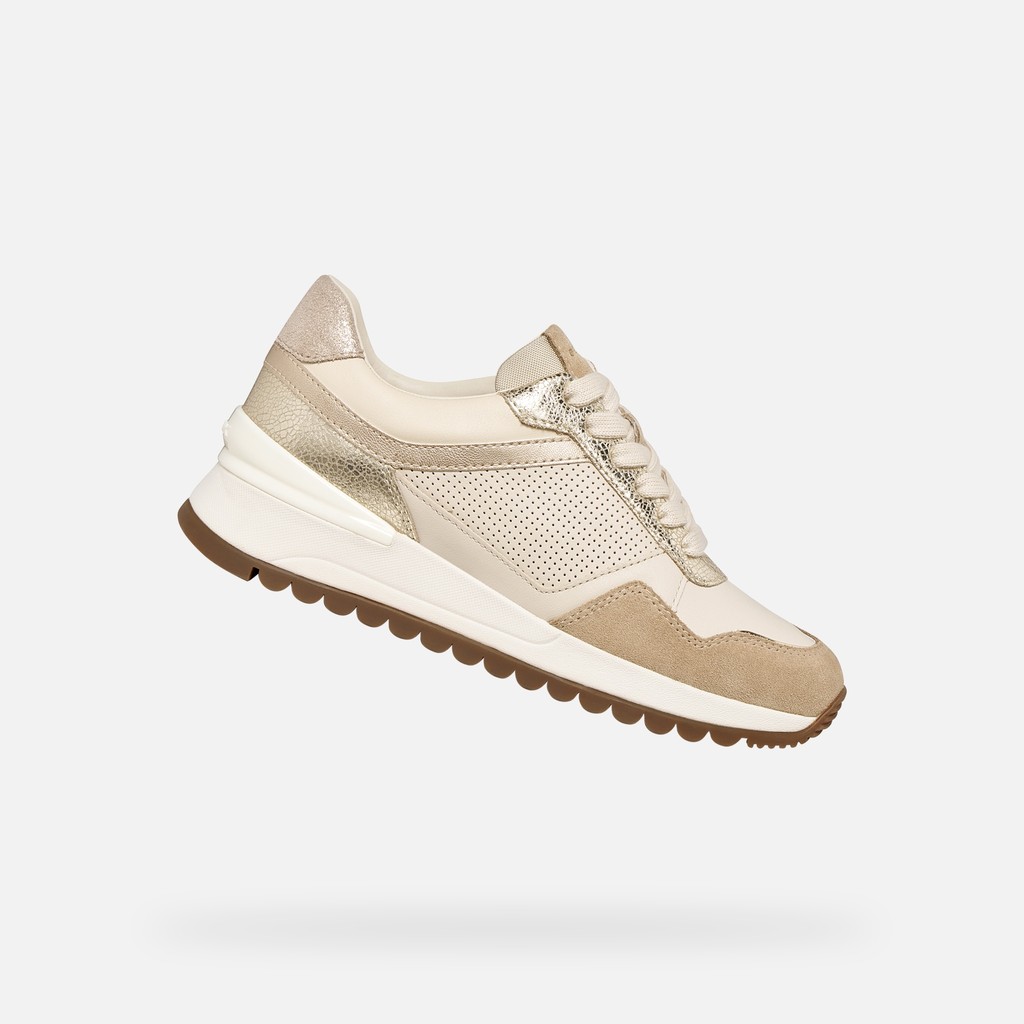 Baskets basse DESYA FEMME Blanc cass&eacute;/Or clair - image number 0 | GEOX