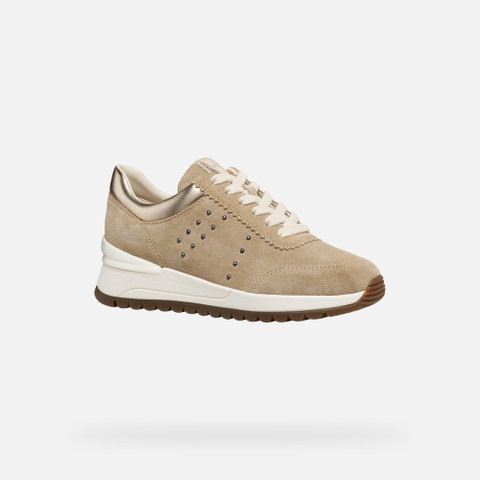Low top sneakers DESYA WOMAN Cream/Light Gold - image number 2 | GEOX