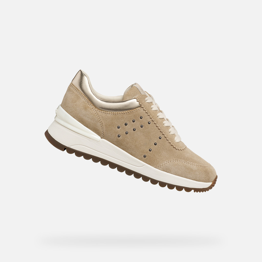 Low top sneakers DESYA WOMAN Cream/Light Gold - image number 0 | GEOX
