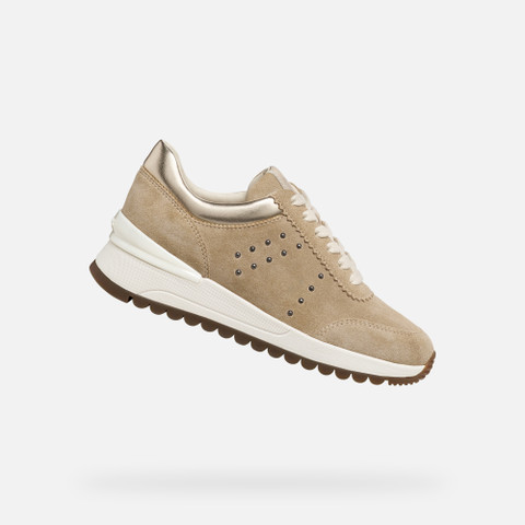 Low top sneakers DESYA WOMAN Cream/Light Gold | GEOX