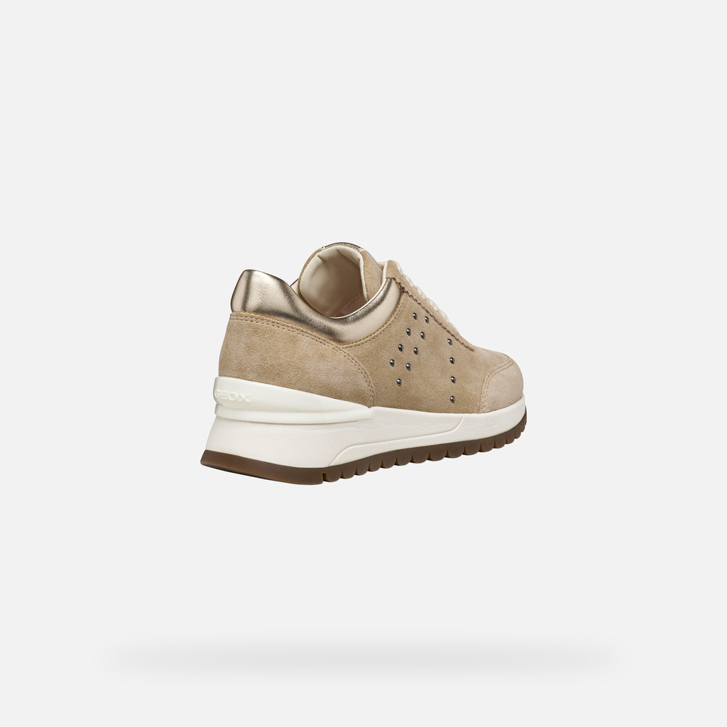 Low top sneakers DESYA WOMAN Cream/Light Gold - image number 4 | GEOX