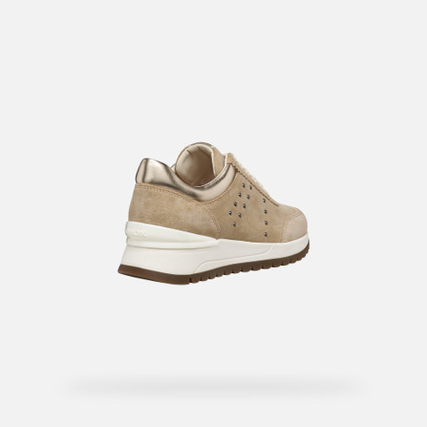 Low top sneakers DESYA WOMAN Cream/Light Gold - image number 4 | GEOX