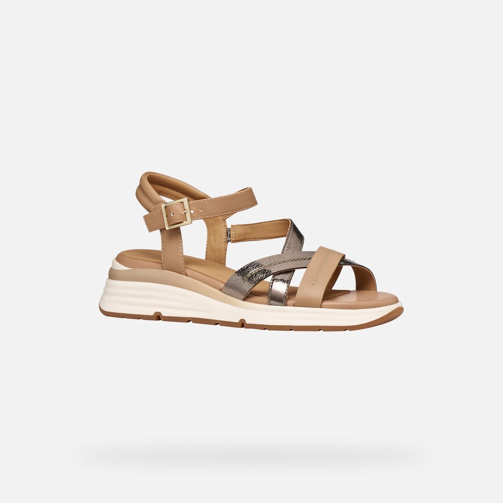 Sandales plateforme ELOWYNNE FEMME Beige fonc&eacute;/Beige - image number 2 | GEOX