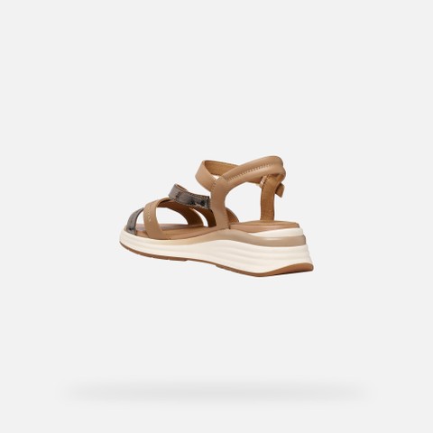 Sandales plateforme ELOWYNNE FEMME Beige fonc&eacute;/Beige - image number 3 | GEOX