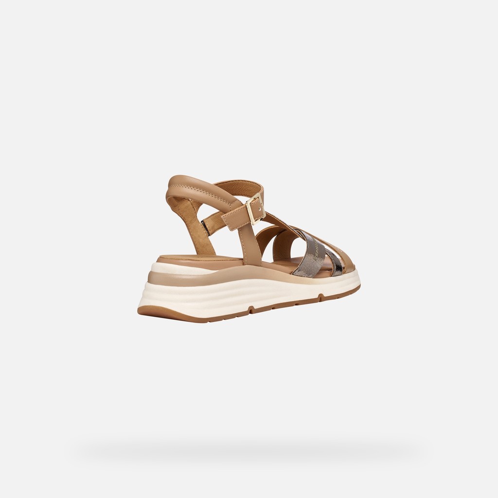 Sandales plateforme ELOWYNNE FEMME Beige fonc&eacute;/Beige - image number 4 | GEOX