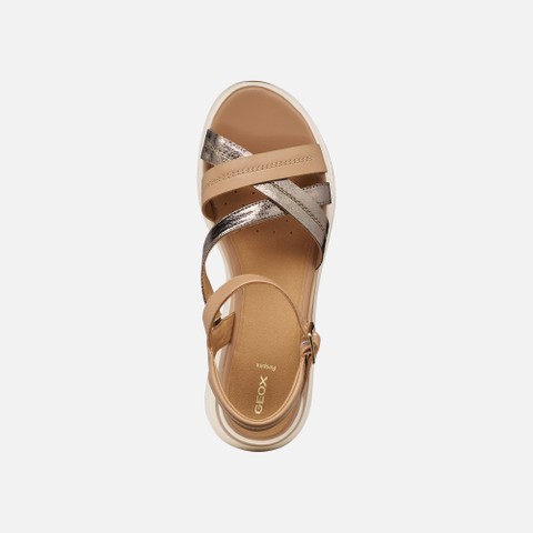 Sandales plateforme ELOWYNNE FEMME Beige fonc&eacute;/Beige - image number 5 | GEOX