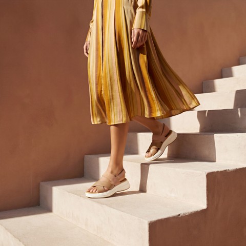 Plateausandalen SPHERICA ECUB-3 S DAME Pfirsich/Beige - image number 1 | GEOX