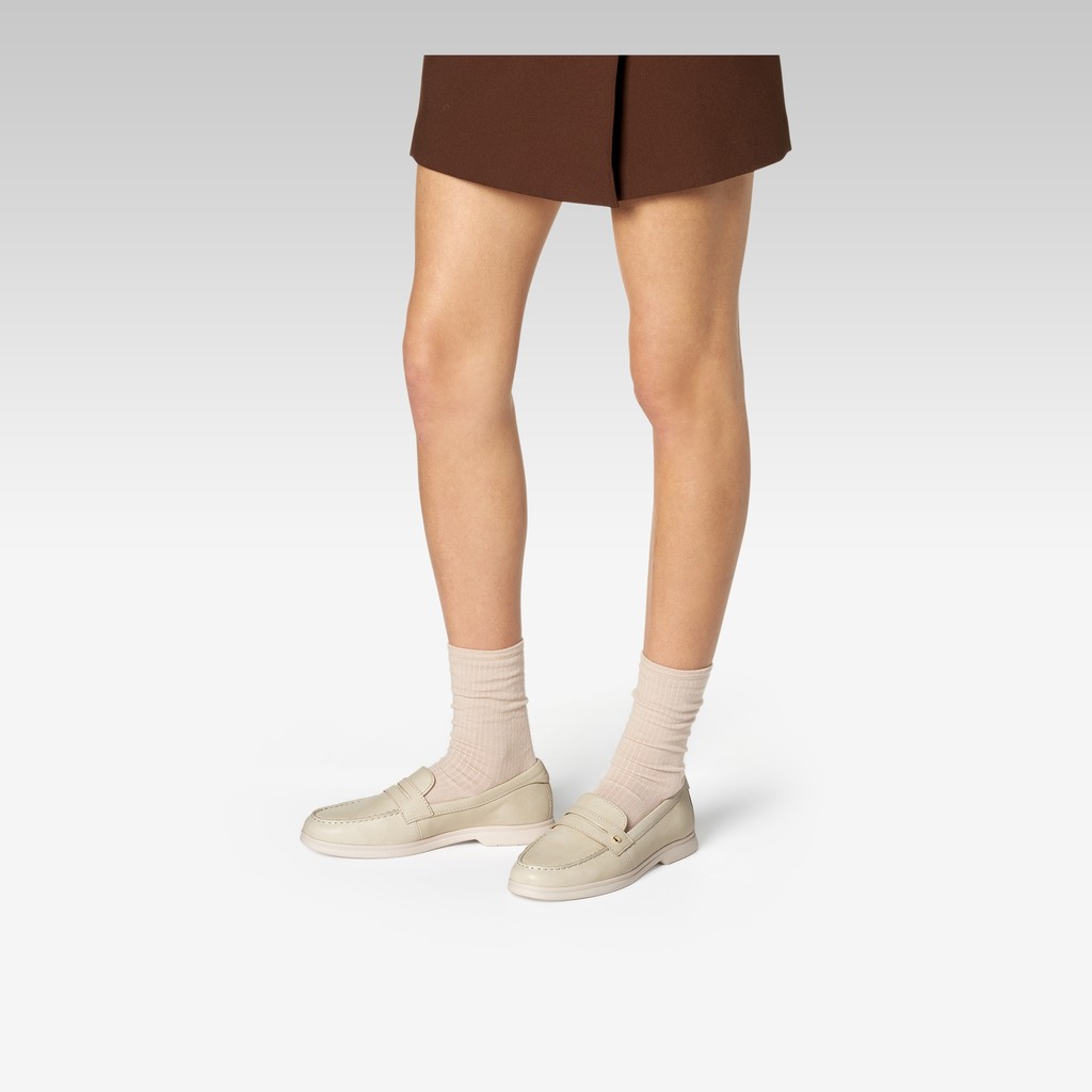 Leather loafers XAND 3 WOMAN Papyrus - image number 1 | GEOX