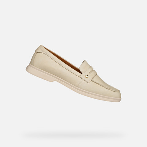 Mocassins en cuir XAND 3 FEMME Blanc cassé | GEOX