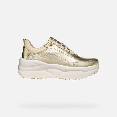 Sneakers &agrave; plateforme XTORS FEMME Or clair - image number 1 | GEOX