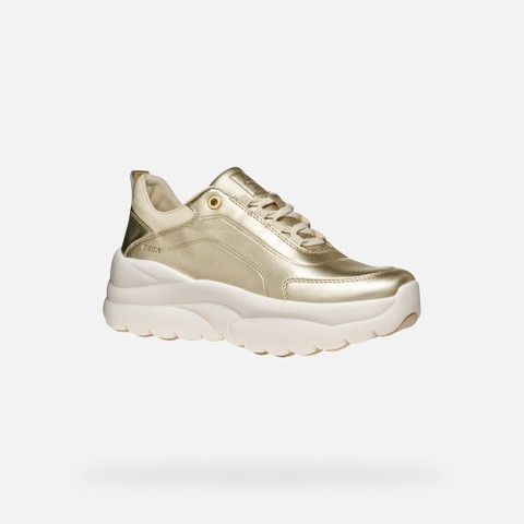 Sneakers &agrave; plateforme XTORS FEMME Or clair - image number 2 | GEOX