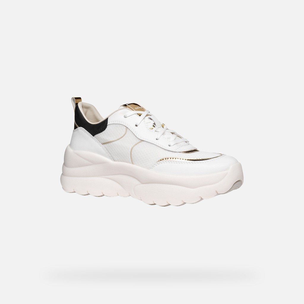 Platform trainers XTORS WOMAN White/Light Gold - image number 2 | GEOX