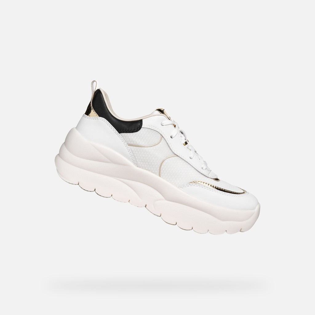 Platform trainers XTORS WOMAN White/Light Gold - image number 0 | GEOX