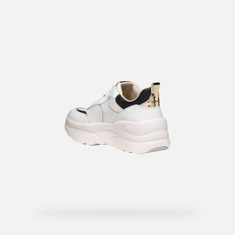 Platform trainers XTORS WOMAN White/Light Gold - image number 3 | GEOX