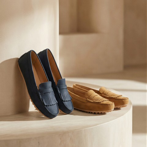 Suede loafers KALISTENA WOMAN Navy - image number 1 | GEOX