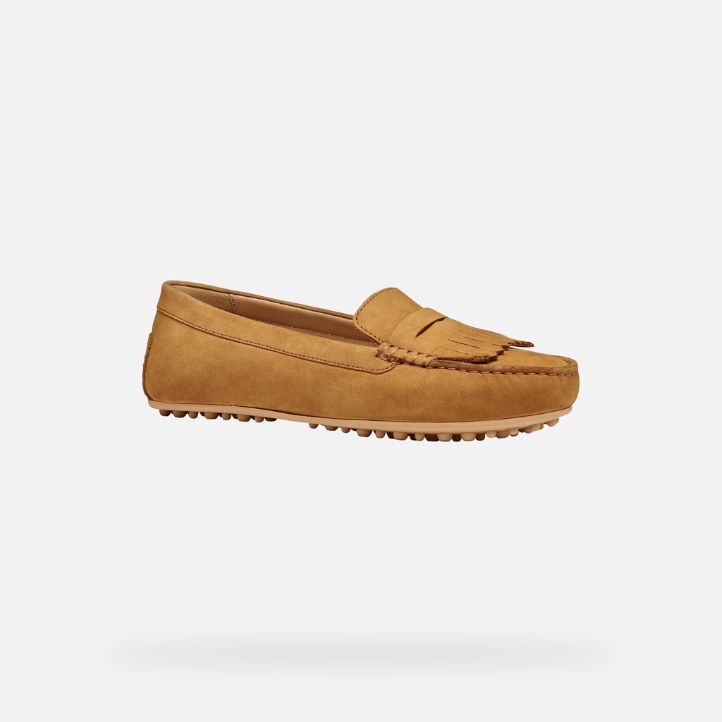 Suede loafers KALISTENA WOMAN Cognac - image number 2 | GEOX